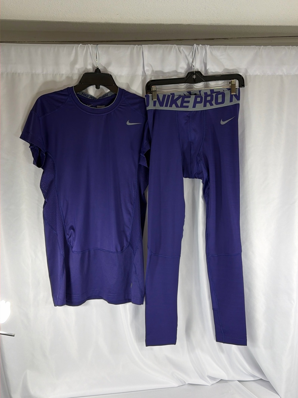 Nike men’s Pro Compression shirt size 3XL Purple and men’s large purple tights